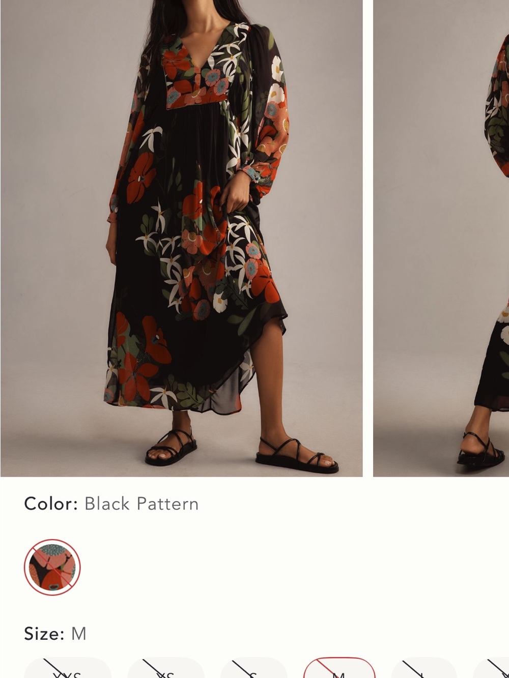 Farm Rio Floral V-Neck Long Sleeve Midi Dress - Picture 5 of 5